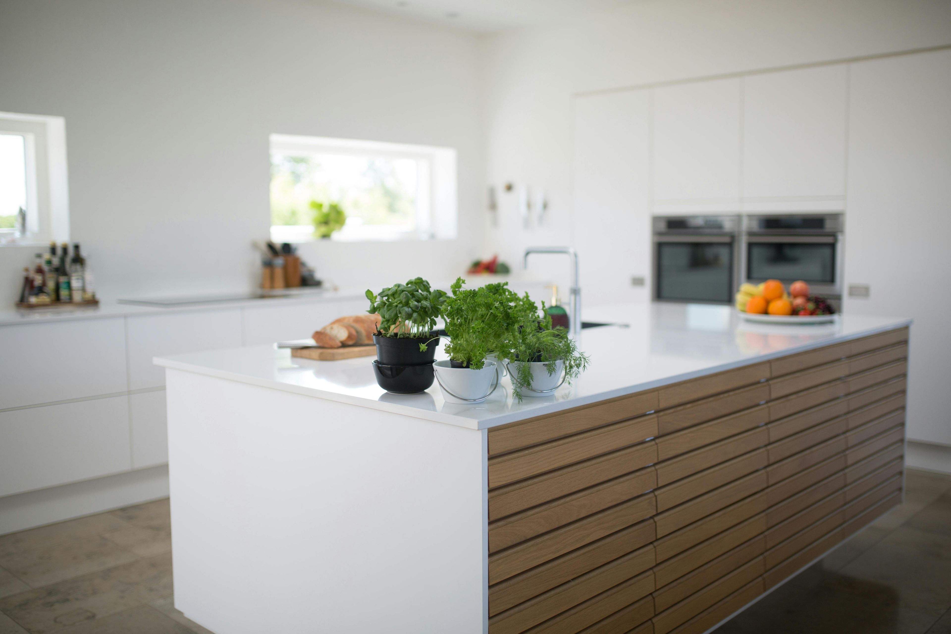 A bespoke, modern kitchen island