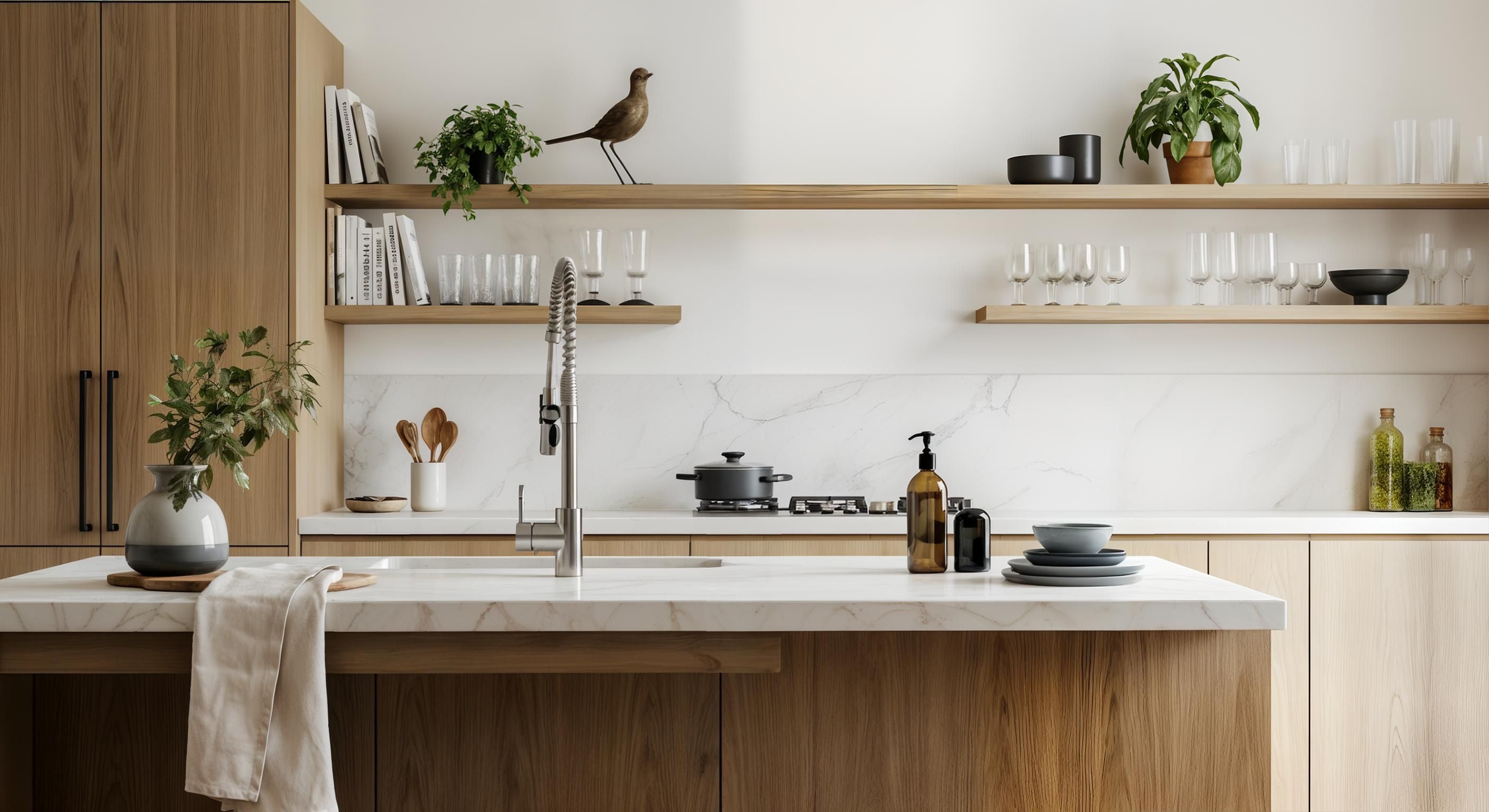 beautiful kitchen remodel with a kitchen island